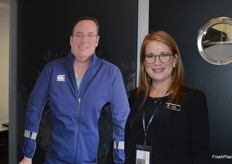 Mark and Yvonne Tweddle owners of the Jupiter Group. Mark could not be at the trade fair so they brought this life-size cardboard cut out of him!!